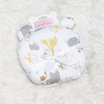 Elephant Print Baby Head Shaping Pillow - (Bear-Ear Design)
