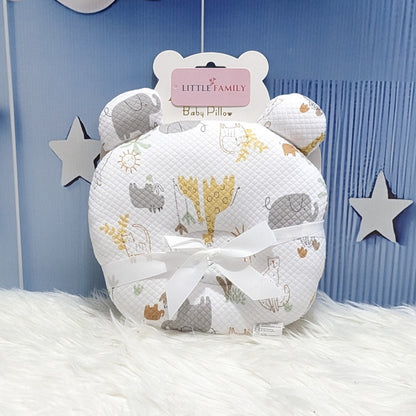 Elephant Print Baby Head Shaping Pillow - (Bear-Ear Design)