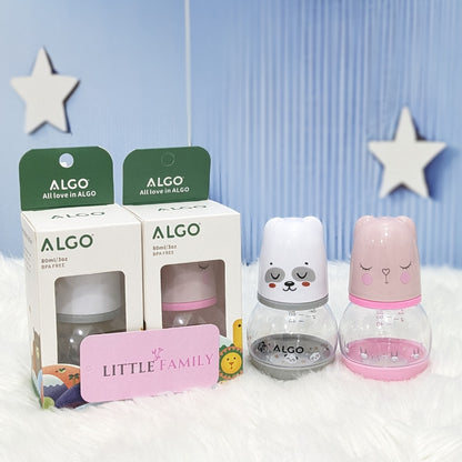 ALGO BPA-Free Baby Feeding Bottle – 80ml Soft Squeeze Feeder for Newborns