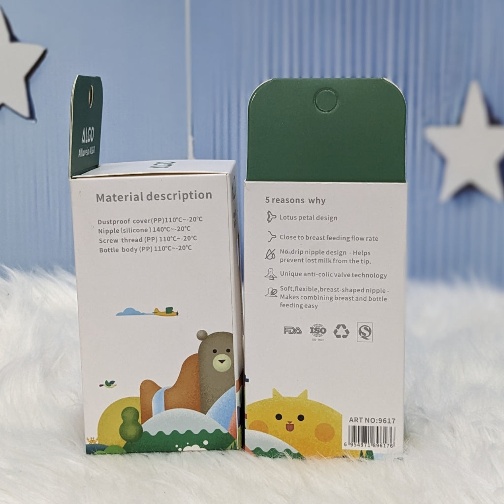 ALGO BPA-Free Baby Feeding Bottle – 80ml Soft Squeeze Feeder for Newborns