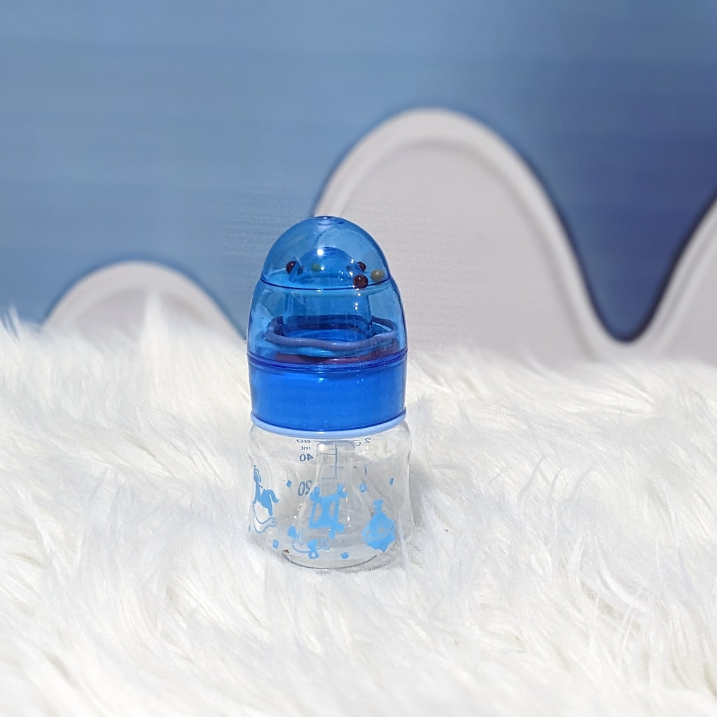 Premium 60ml Baby Feeding Bottle with Rattle Toy Cap