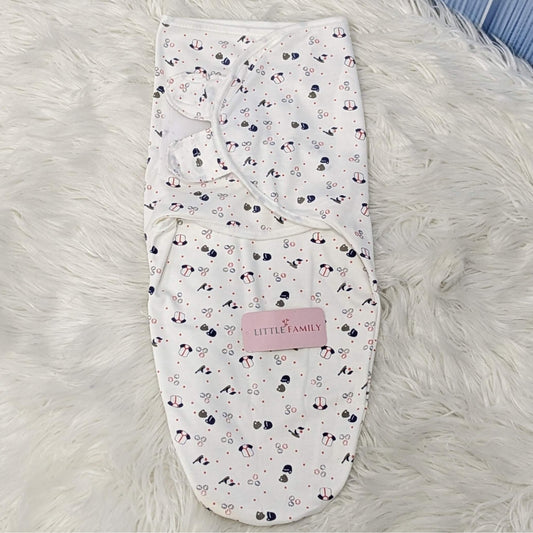 Arctic Bubbles Baby Swaddle – White