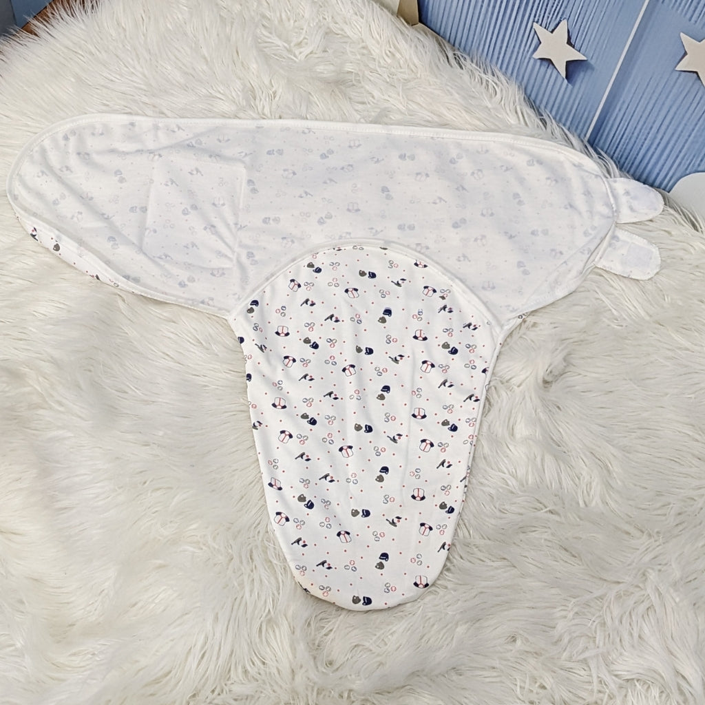 Arctic Bubbles Baby Swaddle – White