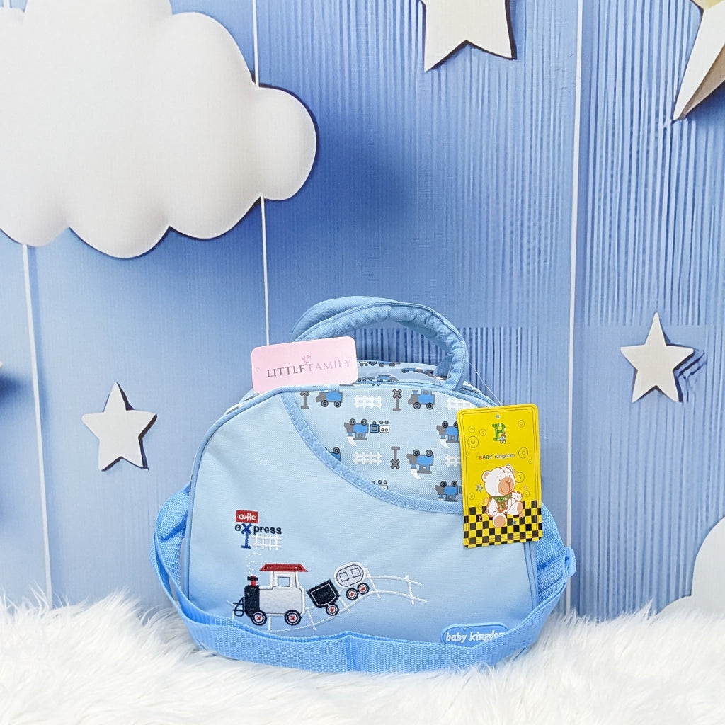 Blue Train Compact Diaper Bag – Water-Resistant & Travel-Friendly
