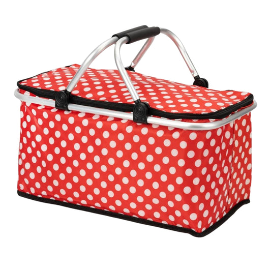 Premium Insulated Storage Basket - Red Polka