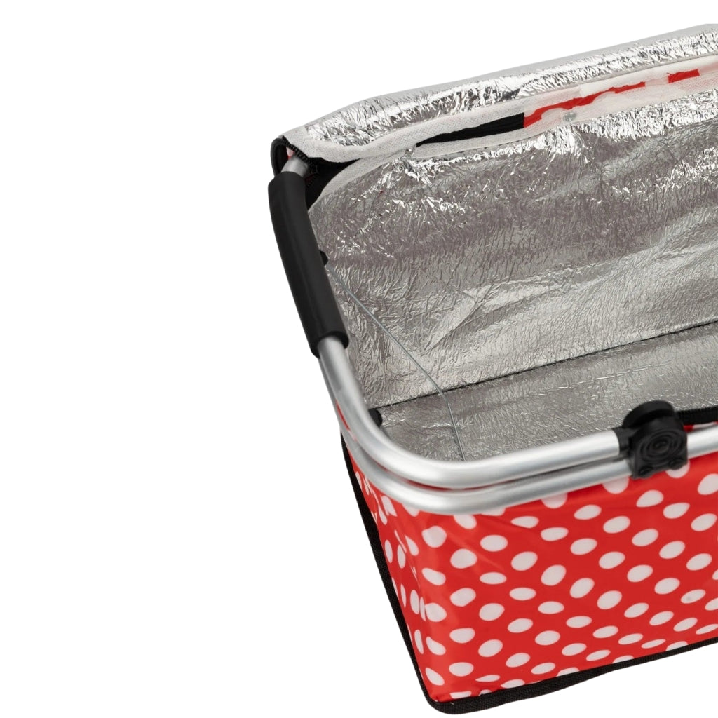 Premium Insulated Storage Basket - Red Polka