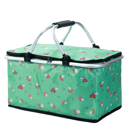 Premium Insulated Storage Basket - Green Mashrooms