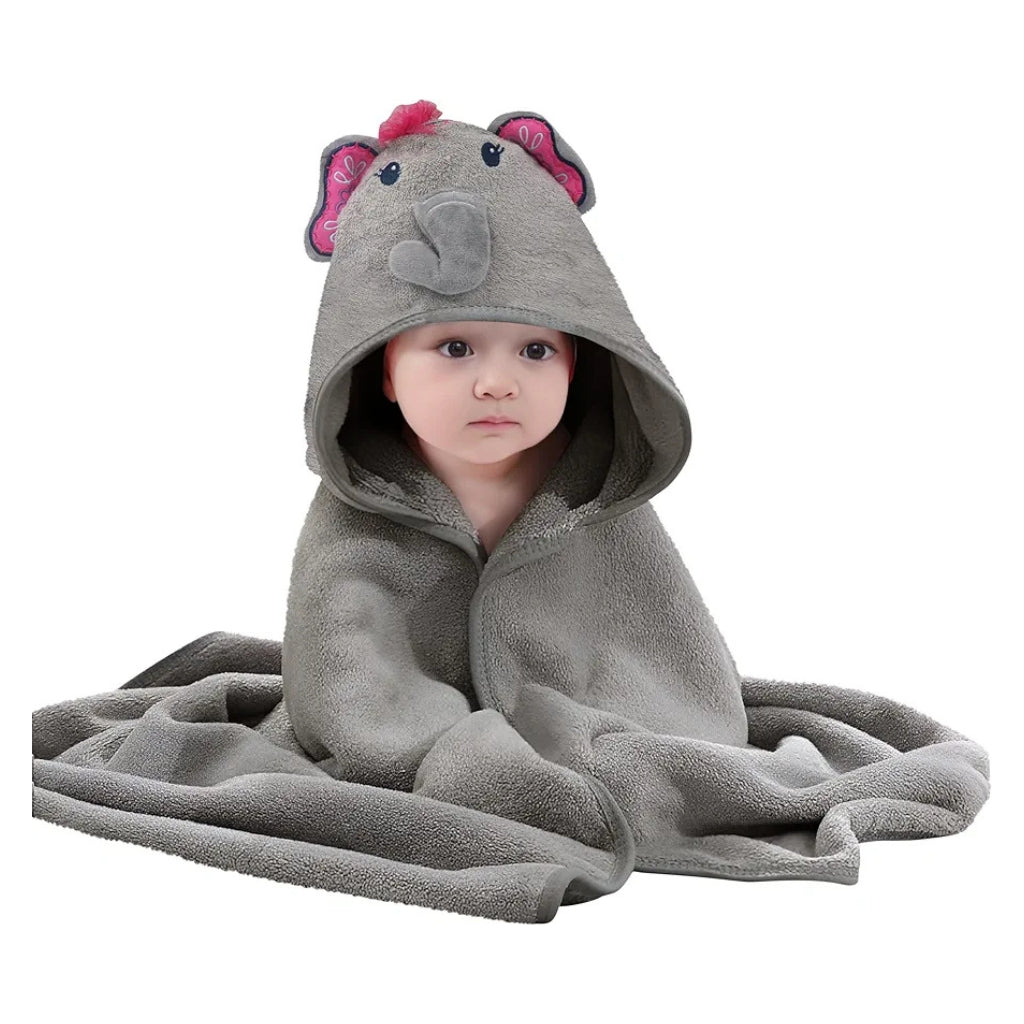 Elephant Hooded Baby Bath Towel – Soft & Cozy Wrap