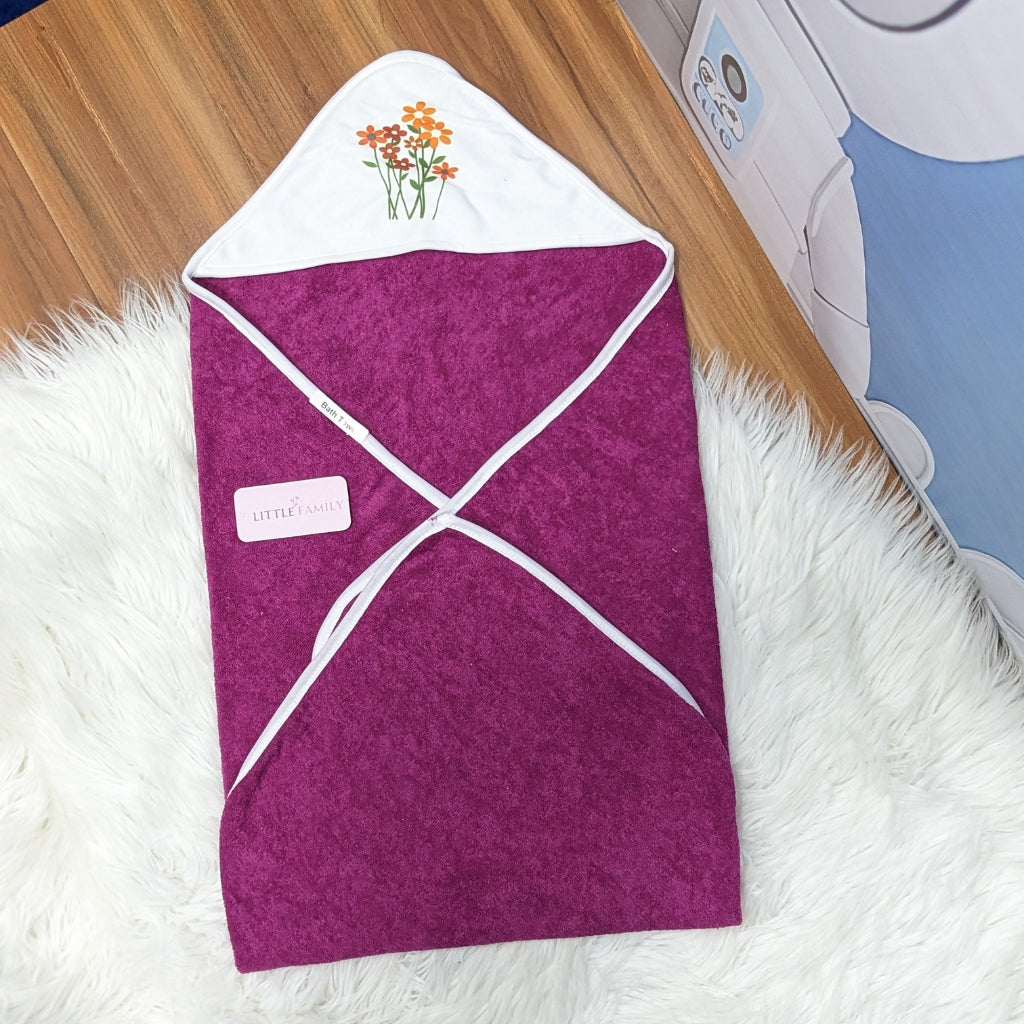 Premium Baby Bath Towel with Hood | “Flowers”