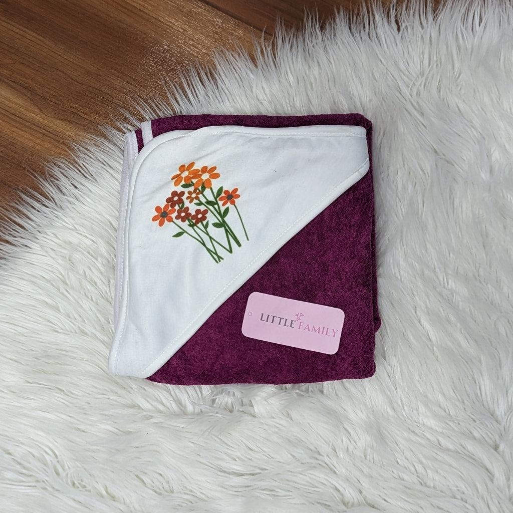 Premium Baby Bath Towel with Hood | “Flowers”