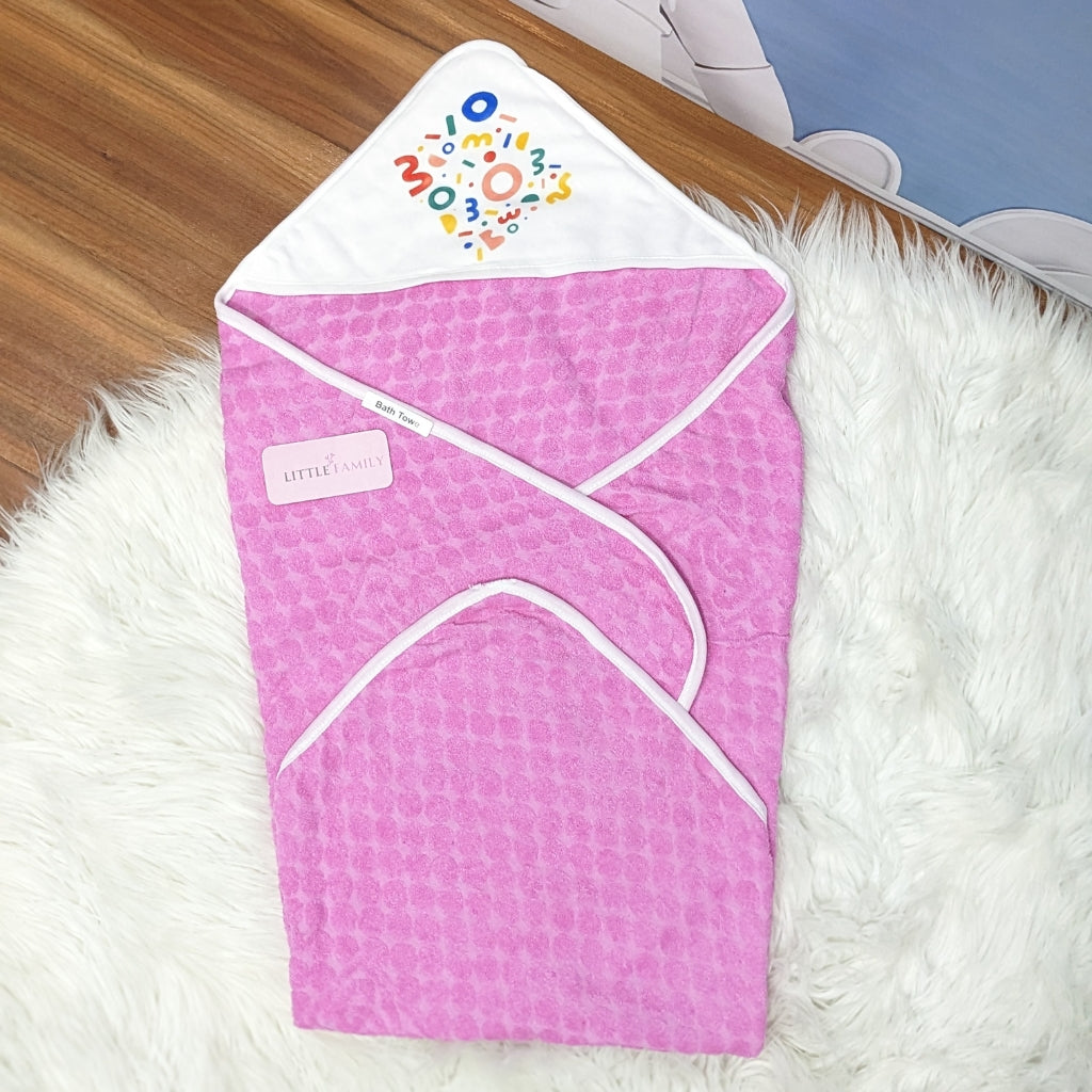 Premium Baby Bath Towel with Hood | “Mom” - Pink