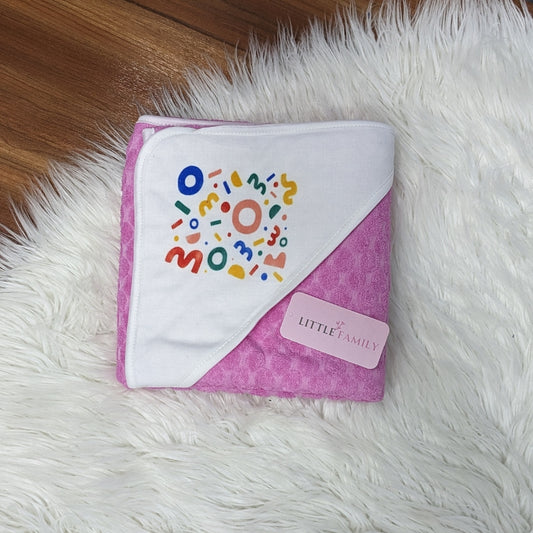 Premium Baby Bath Towel with Hood | “Mom” - Pink