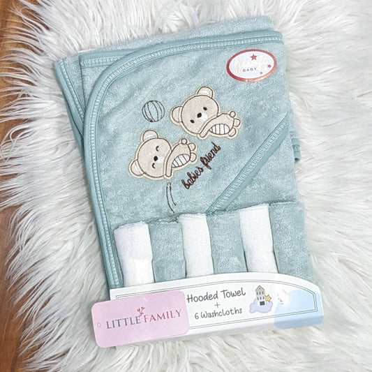 Premium Lilsoft Terry Baby Hooded Towel Set – "Babies Friend"