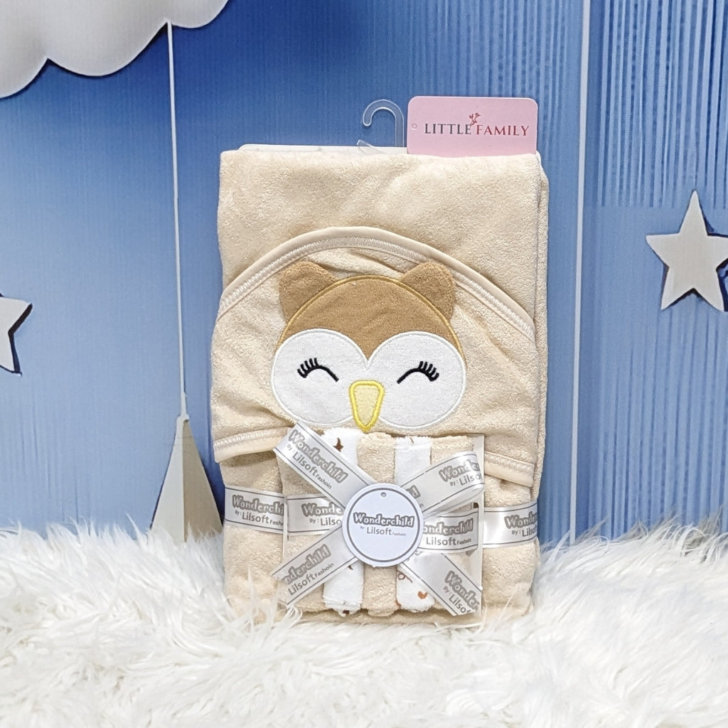 Premium Baby Hooded Towel Set – Owl