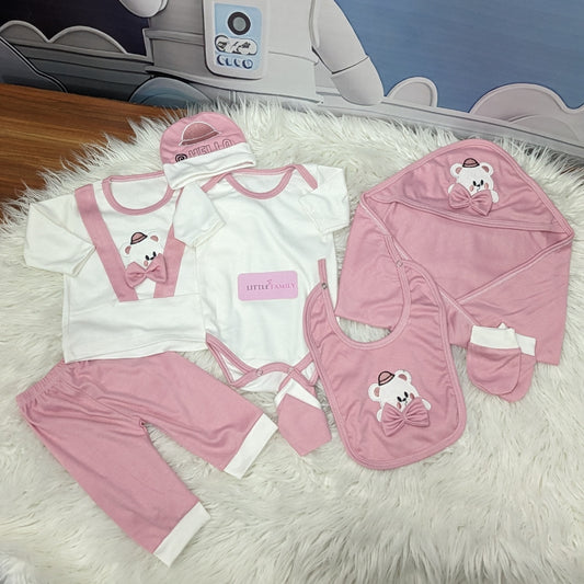 Premium Newborn Baby 10-Piece Gift Set - (Bear) | Pink