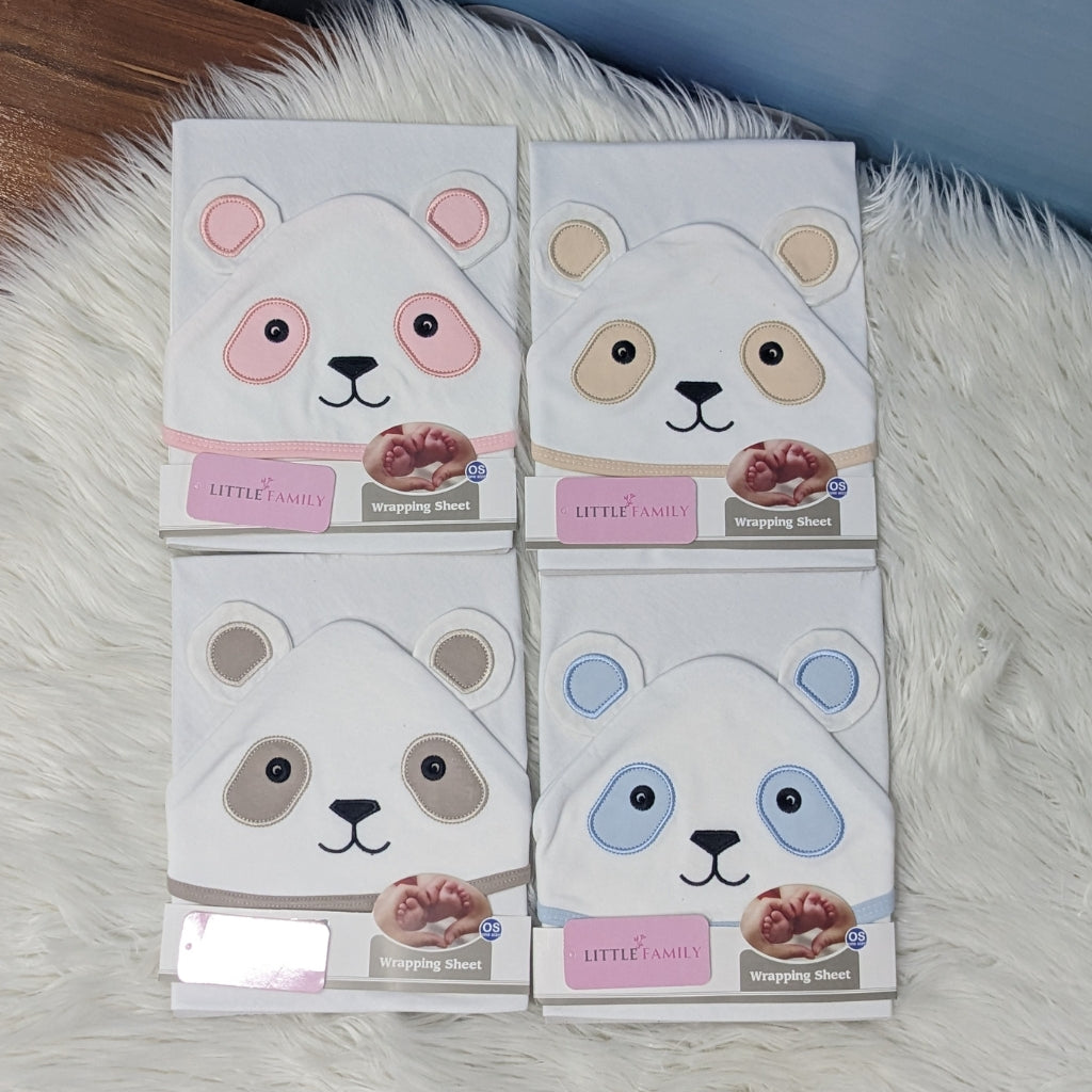 Premium Baby Hooded Wrapping Sheet | Teddy Bear