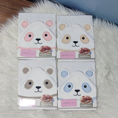 Premium Baby Hooded Wrapping Sheet | Teddy Bear