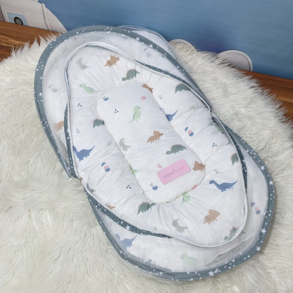 Starry Dreams Baby Bedding Set - 8 Pieces (Greenish Grey)
