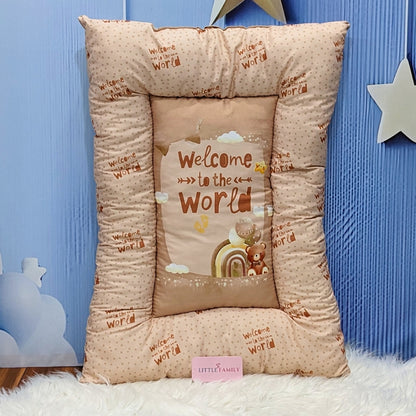 "Welcome to the World" Baby 8 PC'S Bedding Set - (Brown) | Large