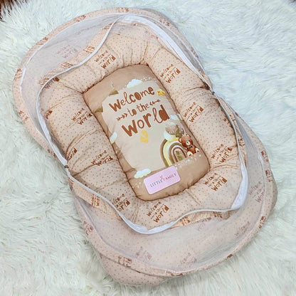 "Welcome to the World" Baby 8 PC'S Bedding Set - (Brown) | Large