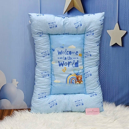 "Welcome to the World" Baby 8 PC'S Bedding Set - (Sky Blue) | Large