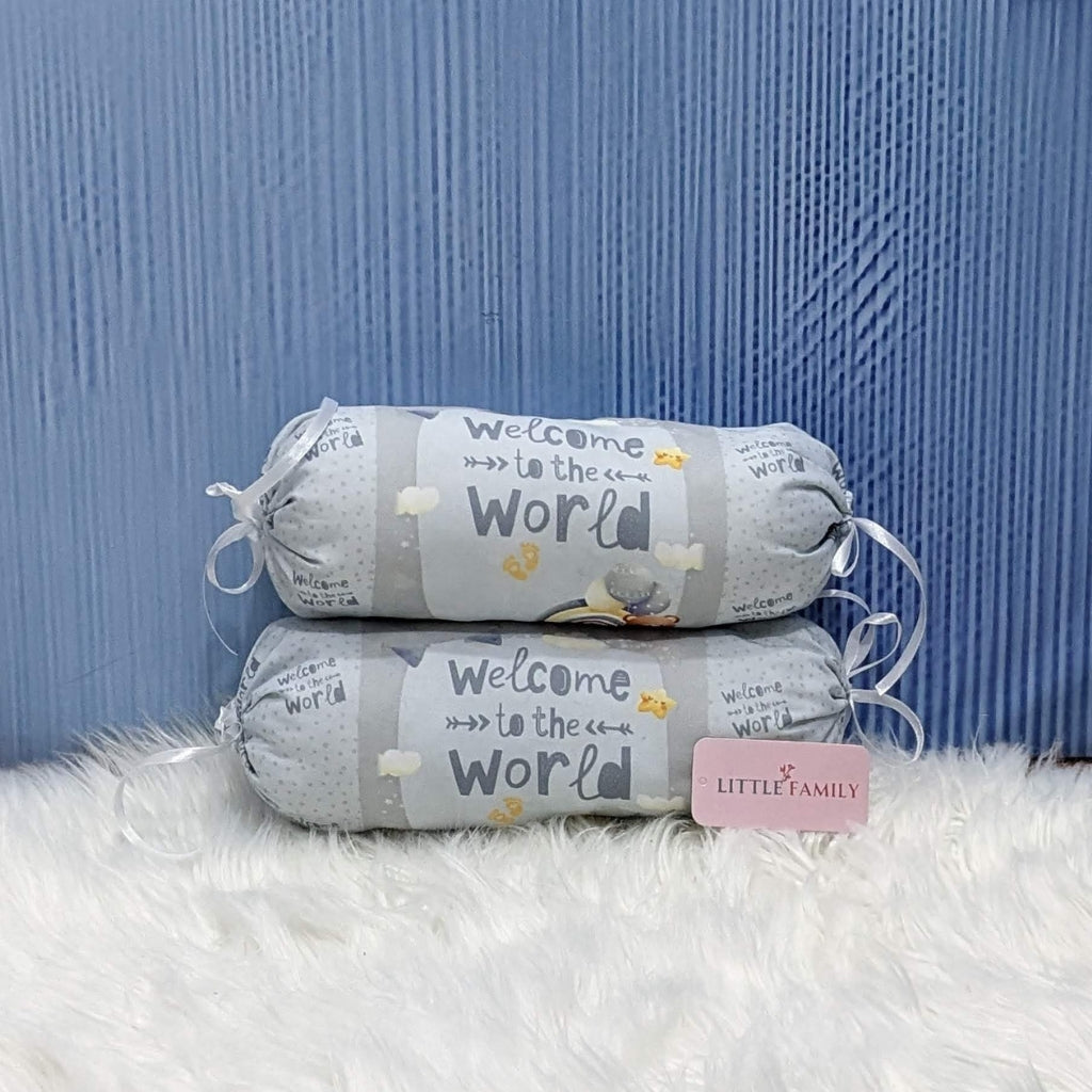 "Welcome to the World" Baby 8 PC'S Bedding Set - (Soft Grey) | Large