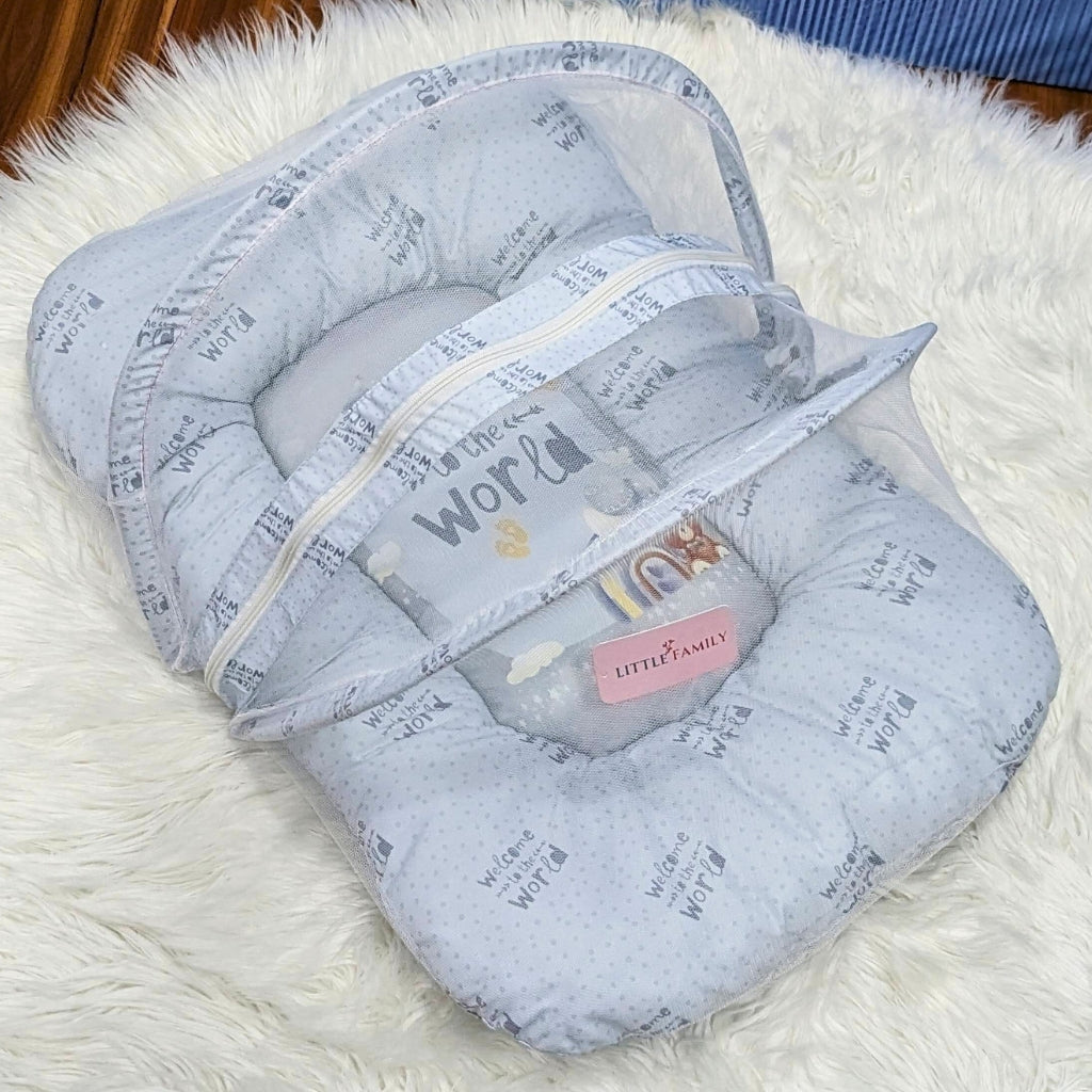 "Welcome to the World" Baby 8 PC'S Bedding Set - (Soft Grey) | Large