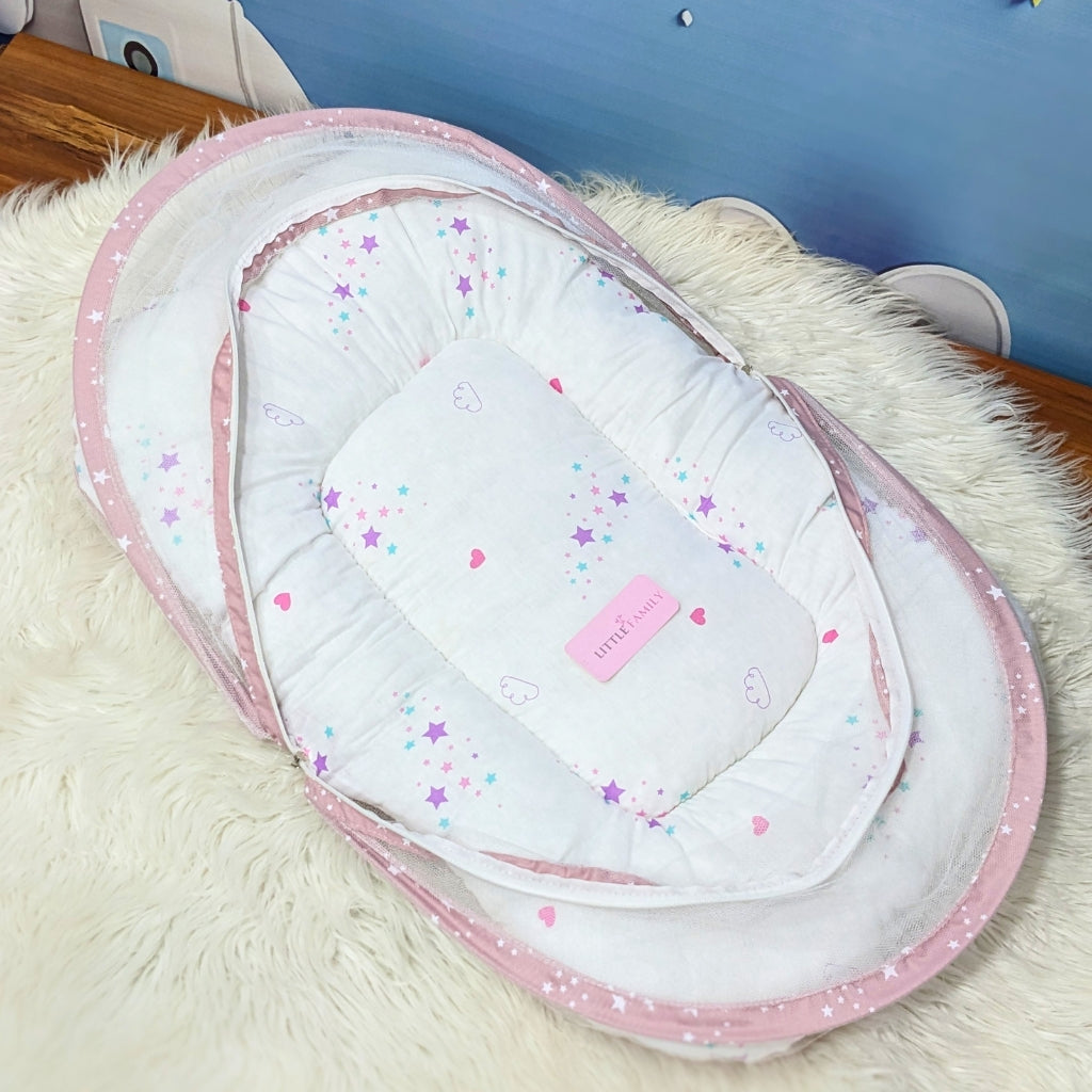 Starry Dreams Baby Bedding Set - 8 Pieces (Dusty Pink)