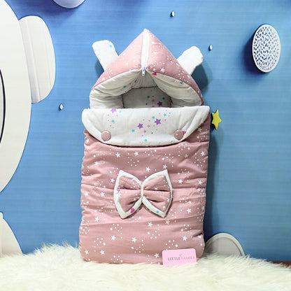Starry Dreams Baby Bedding Set - 8 Pieces (Dusty Pink)