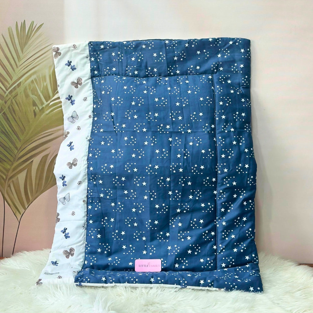 Starry Dreams Baby Bedding Set - 8 Pieces (Dusty Blue)