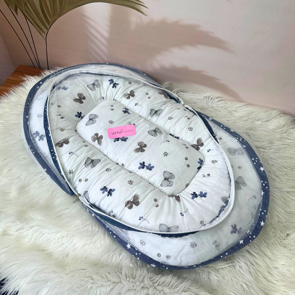 Starry Dreams Baby Bedding Set - 8 Pieces (Dusty Blue)