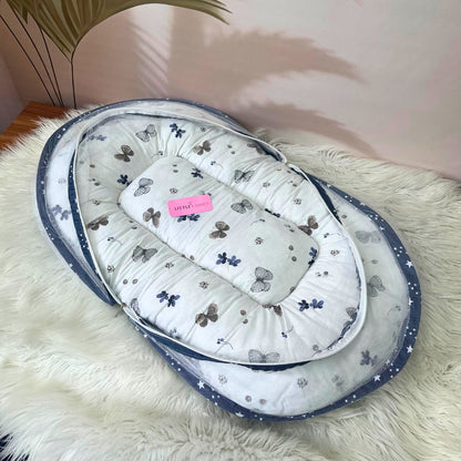 Starry Dreams Baby Bedding Set - 8 Pieces (Dusty Blue)