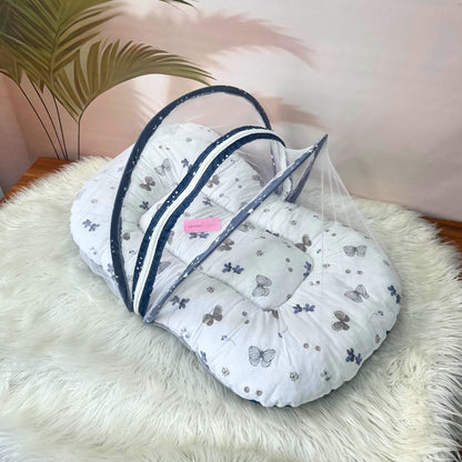 Starry Dreams Baby Bedding Set - 8 Pieces (Dusty Blue)