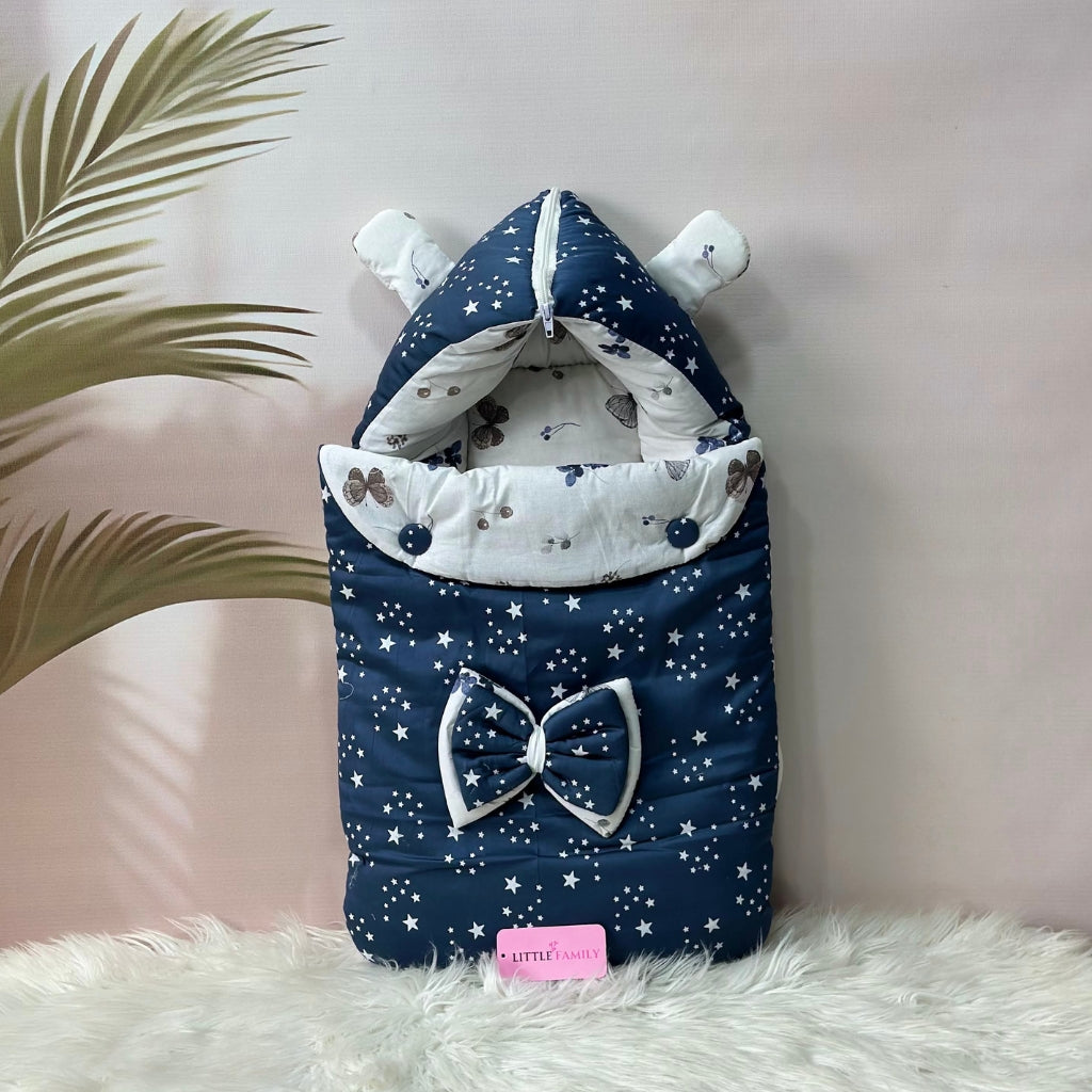 Starry Dreams Baby Bedding Set - 8 Pieces (Dusty Blue)