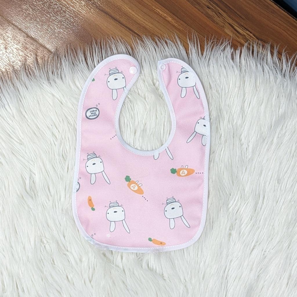 Pink Rabbit Waterproof Baby Bib