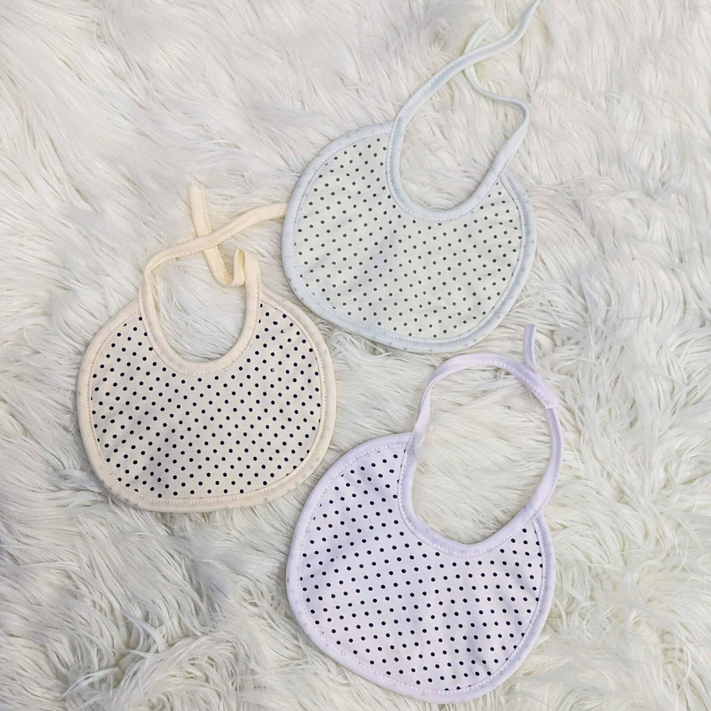 Baby Bibs Set – Pack of 3 Soft - Polka Print