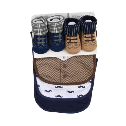 Baby Bibs & Booties Set – Formal Wear | 5-Piece