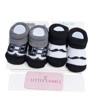 Baby Bibs & Booties Set – Formal Black | 5-Piece