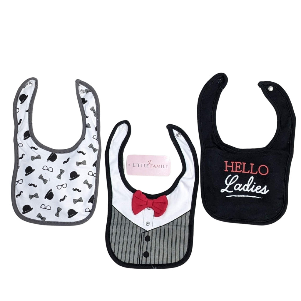 Baby Bibs & Booties Set – Formal Black | 5-Piece