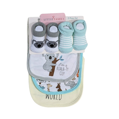 Baby Bibs & Booties Set – Animal | 5-Piece