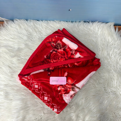 Premium Hooded Baby Blanket & Swaddle Wrap – Red