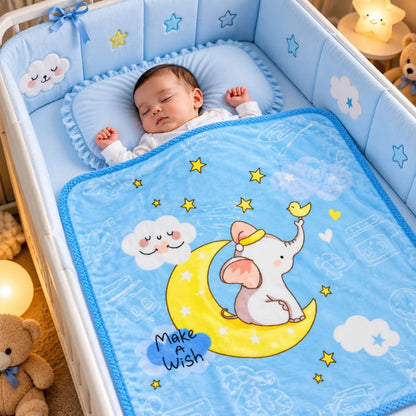 Premium Baby Soft Blanket – Moonlight Elephant