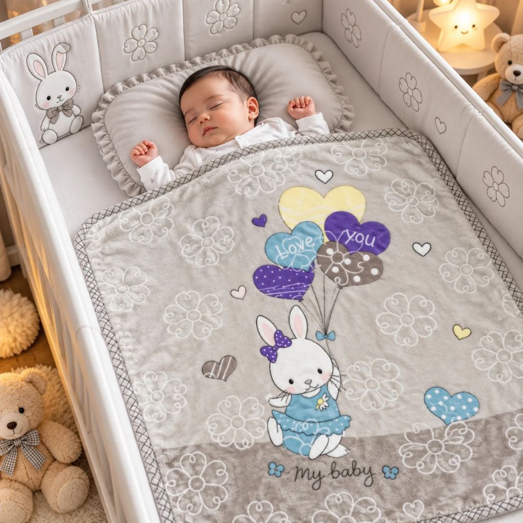 Premium Baby Soft Blanket – Bunny Love