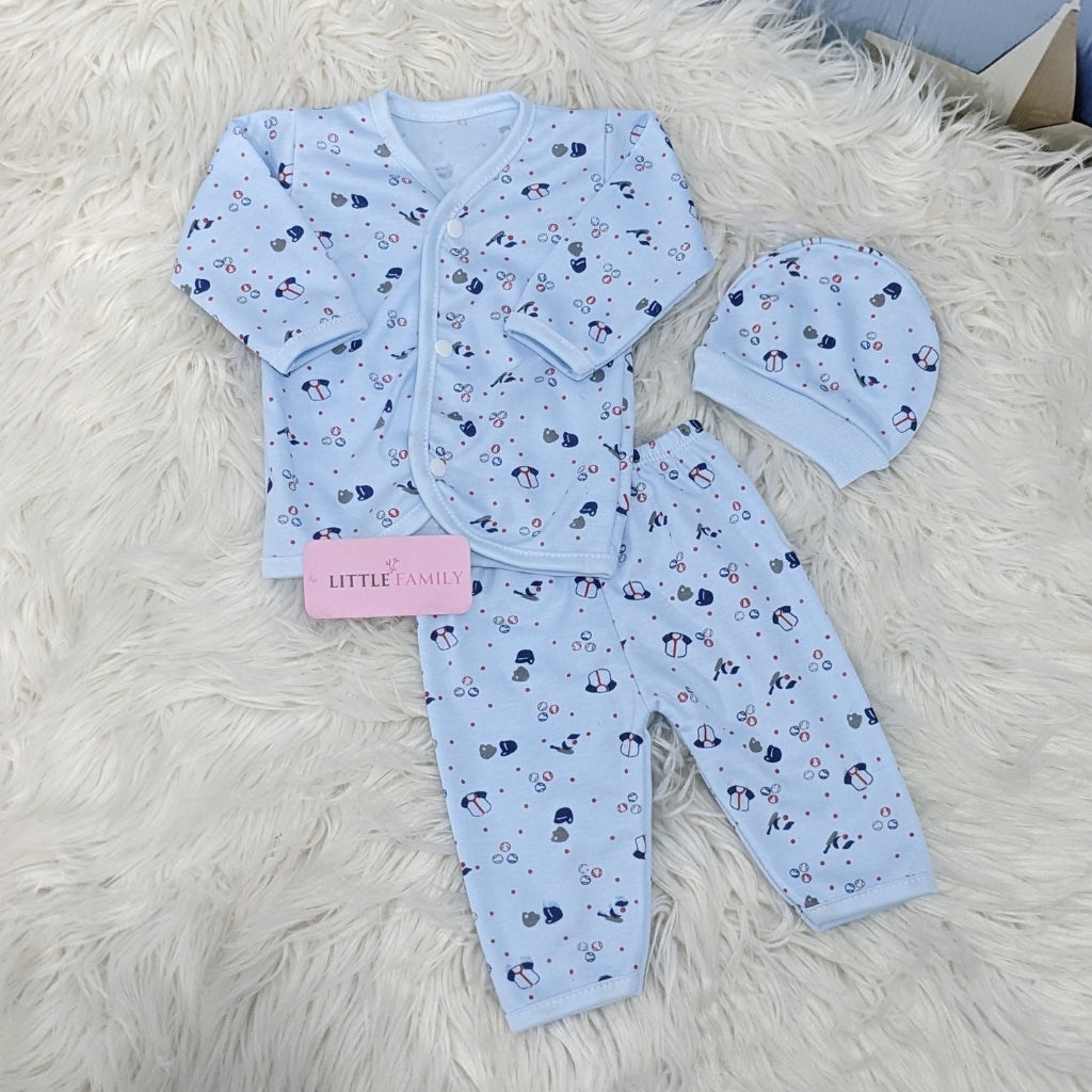 Newborn 3-Piece Cotton Outfit Set – Pack of 3