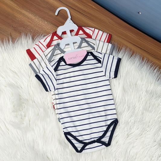 Premium Baby Bodysuits – Pack of 3 | Stripes Design