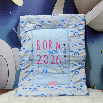 "Born In 2026" Baby 8 PC'S Bedding Set - (Sky Blue) | Large