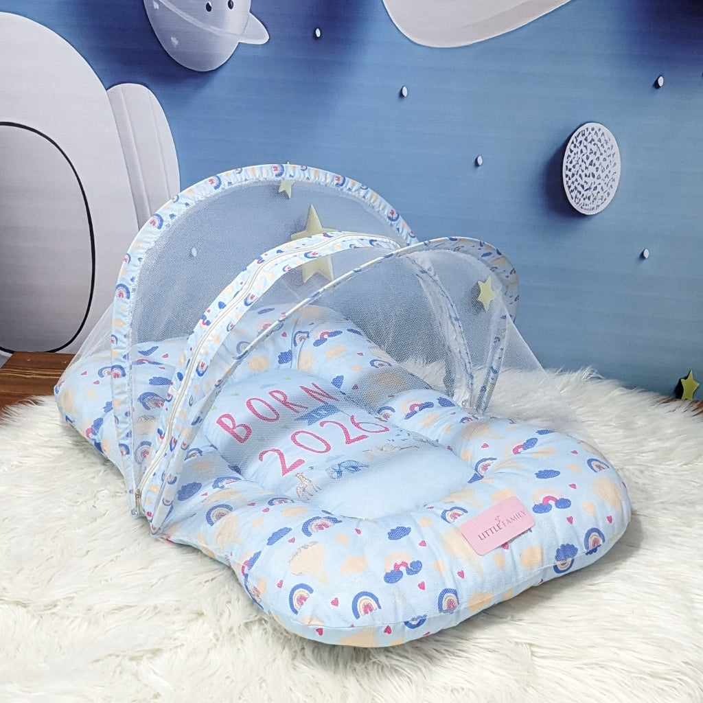 "Born In 2026" Baby 8 PC'S Bedding Set - (Sky Blue) | Large