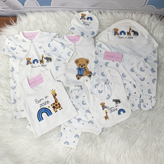 Born in 2026 Newborn Starter Set – Blue