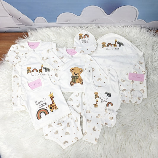 Born in 2026 Newborn Starter Set – Brown