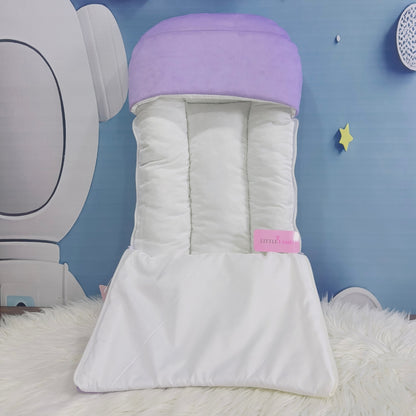 Born to Bloom Theme Premium Velvet Baby Carry Nest – Lilac